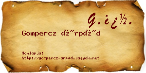 Gompercz Árpád névjegykártya
